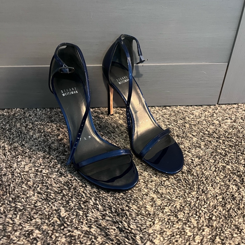 Stuart Weitzman Blue High-Heeled Sandals